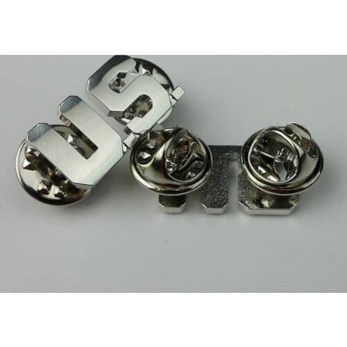 2PCS WW2 US Military Shirt Lapel Pins Silvery U.S. Letter Metal Badge insignia Brooch Military Store