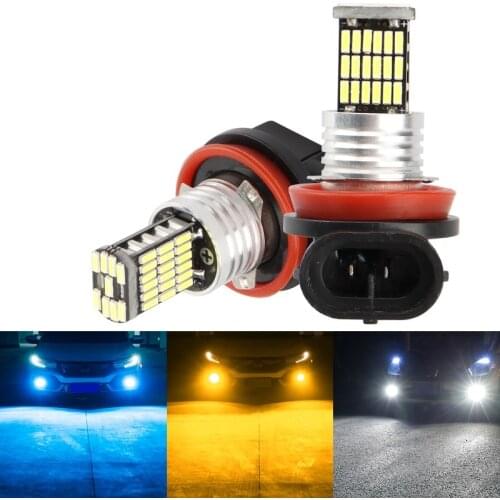 2PCS H1 H3 H7 H11 H8 9006 HB4 9005 HB3 Car fog lightCar Headlight Bulbs LED Lamp with 4014 Chip Auto Fog Lights Running Light