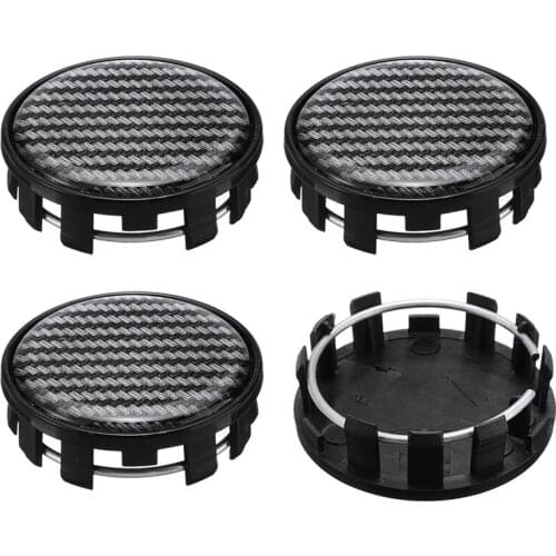 4pcs 54mm 9 Lugs Black ABS Plating Car Wheel Center Hub Caps Cover Carbon Fiber Pattern Style For Auto Truck Accessories Parts