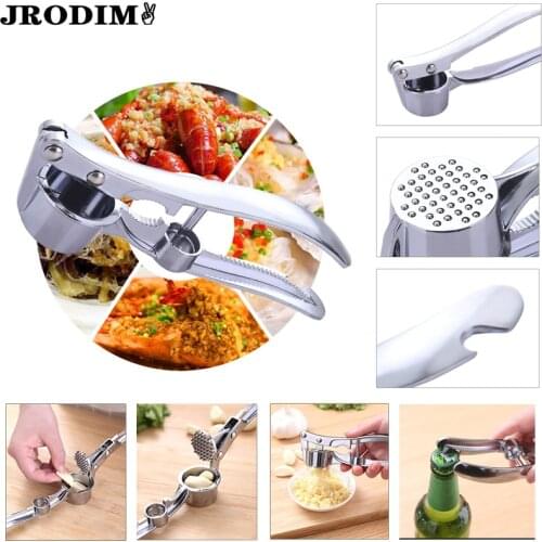 5 In 1 Garlic Press Crusher Multifunction Garlic Crusher Squeezer Mincer Can Opener Descaler Kitchen Cooking Tools Accessories