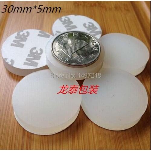 50 PCS 30mm x 5mm translucent anti slip silicone rubber bumper damper shock absorber 3M self-adhesive Silica gel feet pads