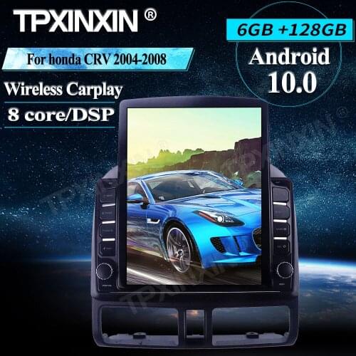 Car Stereo 6+128GB For honda CRV 2004-2008 Android 10.0 Car Multimedia Player Head Unit Audio Radio Navigtion Tape Recorder