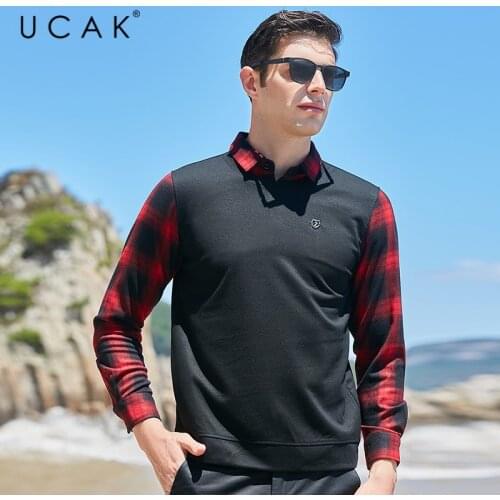 UCAK Brand Twinset Men Sweaters Clothing Autumn Winter New Fashion Style Streetwear Turn-down Collar Pullover Pull Homme U1032