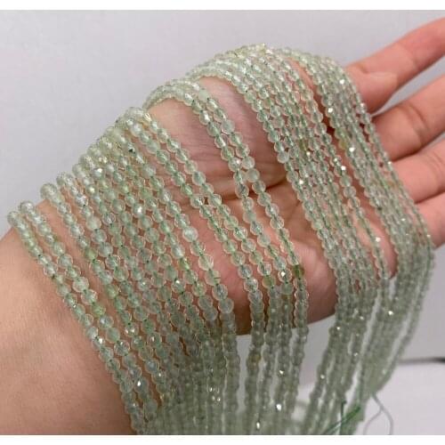 Natural Stone Beads Prehnite Faceted loose Beads 3mm For Jewelry Making DIY Necklace Bracelet Earrings Accessory