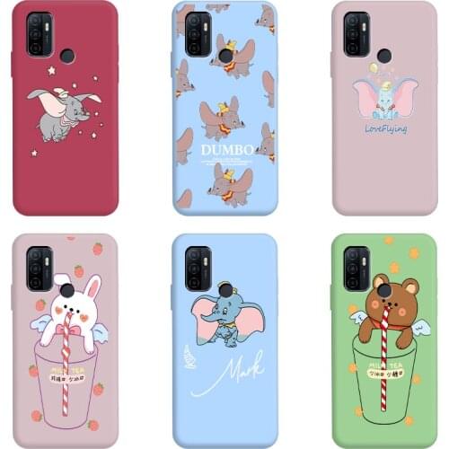 For OPPO A53 2020 Case Cute cartoon Protective Silicone Soft TPU Silicone Candy Color Patterned Popular Case for Women Cover