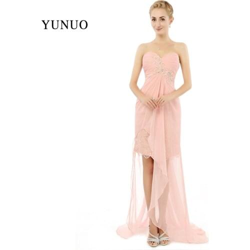 Long Dress Evening 2019 Sweetheart Pink Front Short Long Back Special Occasion Dress Party Evening Elegant Gwons x08045