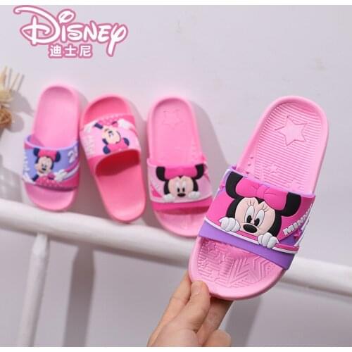 Disney cute Minnie cartoon girls indoor shoes non-slip bathroom bathing home new parent-child summer slippers