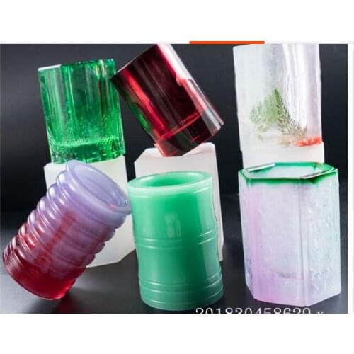 Crystal Epoxy Large Pen Holder Cylindrical Square Multi-Specification Table Mold Pattern Pen Holder Silicone Mould kitcthen tool