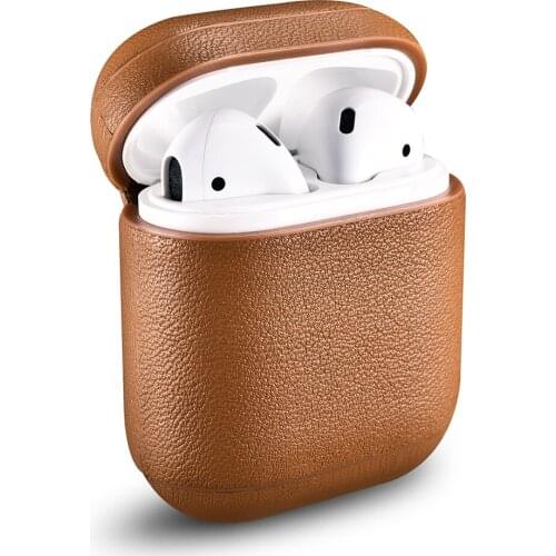 ICARER Nappa Leather Protective Case Cover For Airpods 1&2 Bluetooth Earphone Case for Air Pods Protector Cases