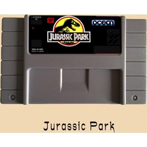 Jurassic Park 46 Pin 16 Bit Grey Game Card For USA NTSC Game Player