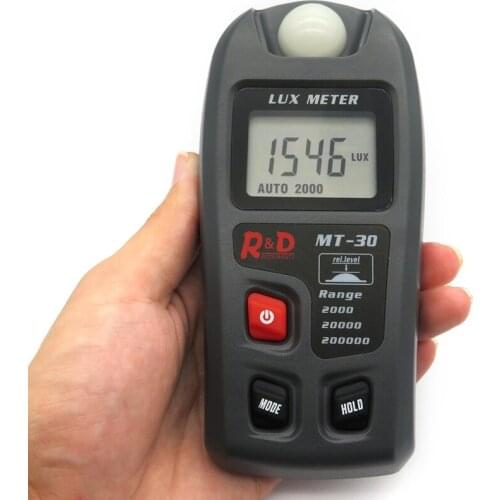 MT30 Lux meter 0~200,000lux Range Light Meter Pocket Design Illuminometer lux/fc Photometer Tester Enviromental Testing