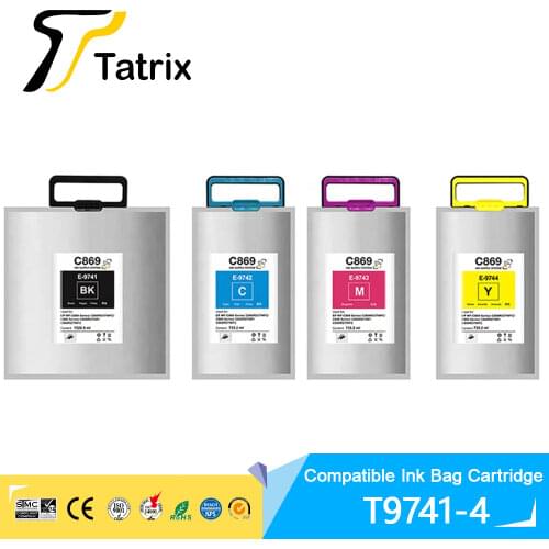Tatrix T9741 T9742 T9743 T9744 T6714 Premium Color Compatible Ink Bag Cartridge for Epson WF-C 860 Series WF-C 869 Series