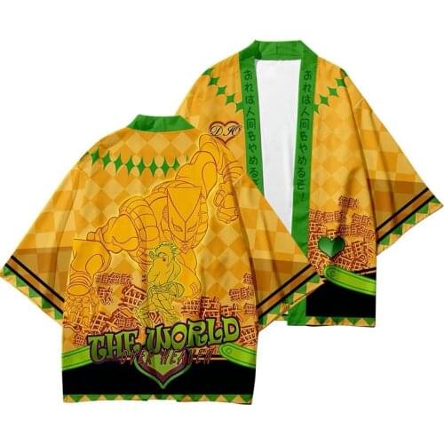 New Anime JoJos Bizarre Adventure Dio Brando The World Cosplay Kimono Haori Adult Kids Cloak Jacket Cardigan Coat