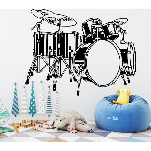 Classic Drum Wall Stickers Modern Vinyl Mural Art Wall Room Decoration Decor Living Room Bedroom Removable Sticker