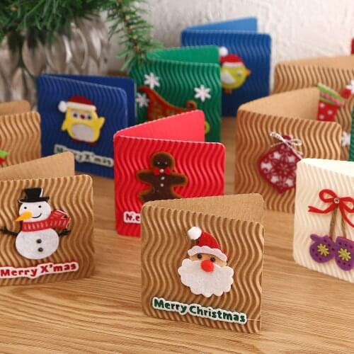 Korean Creative Christmas Corrugated Card Paper Tape Envelope Cartoon Birthday Blessing Three-Dimensional Message Card Mini