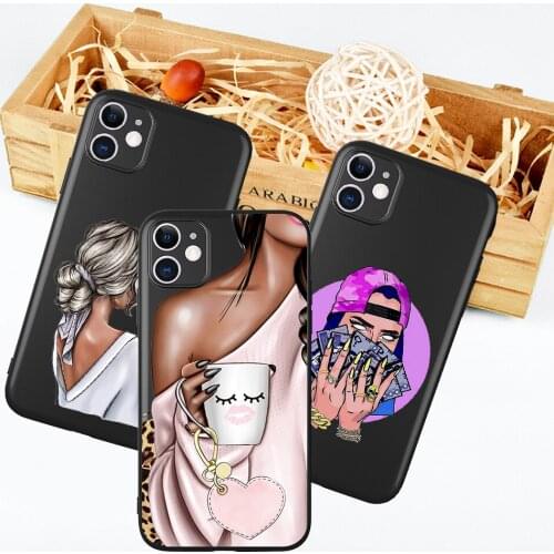 Hot Afro Make Money Cash Girl Coffee fashion Phone Case for IPhone 12 Mini 5 6 6S 7 8 SE Plus X XS XR 11 Pro Max Funda Cover