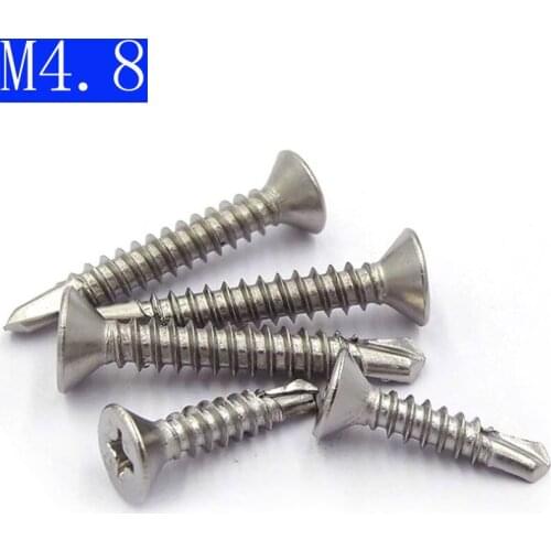 M4.8 4.8mm 410 Stainless Steel Phillips Flat Head Self Drilling Screws DIN7504 Drilling Screws