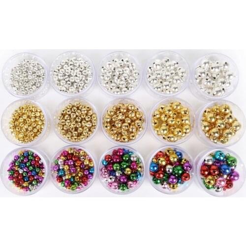 6mm 8mm 10mm 12mm 14mm Mix/Gold/Silver Colour Copper Jingle Bells Pendants for Christmas Tree Decoration DIY Craft Accessories