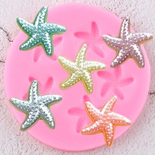 Starfish Silicone Molds DIY Baby Party Cupcake Topper Fondant Cake Decorating Tools Candy Polymer Clay Chocolate Gumpaste Moulds