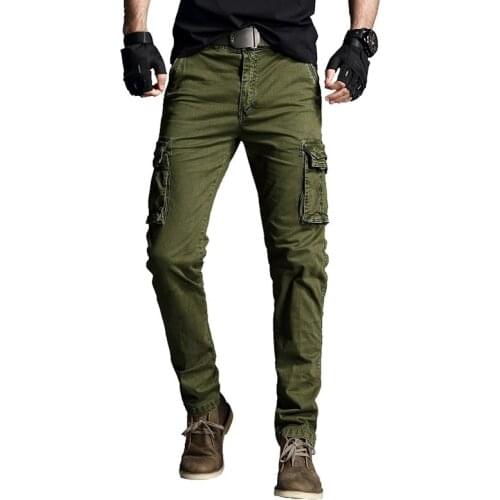 Vogue Man 2020 Pant Cotton Stretch Cargo Trouser Military Style Straight Many Pocket Army Green Blue Khaki Black Cargo Pant Male