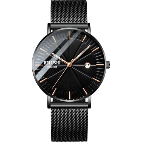 2019 New Mens Watches Simple Mesh Strap Quartz Wristwatch For Men Business Calendar Watch Gifts Male Clock relogio masculino #c