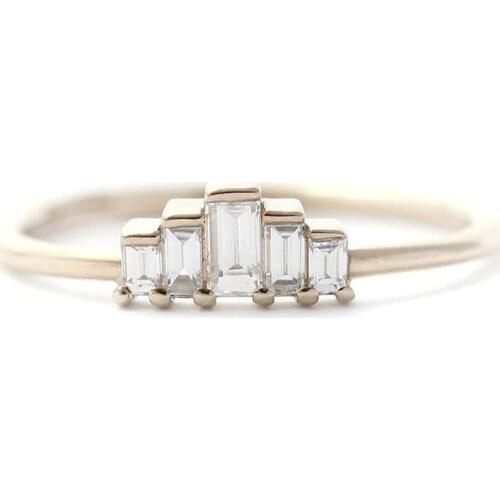 14K Yellow Gold Emerald Moissanite Engagement Band Total 0.65ctw lab Diamond Solitaire Wedding for Women