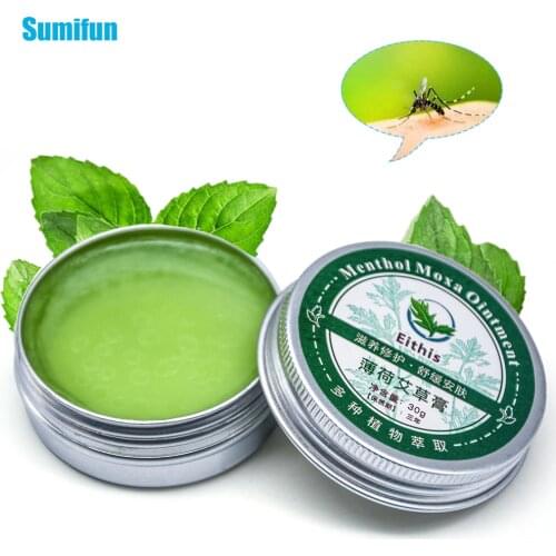 Sumifun 1Pcs Herbal Ointment Moxa Moxibustion Anti Motion itching Wormwood Spearmint Cooling Oil Refresh Cream P0040