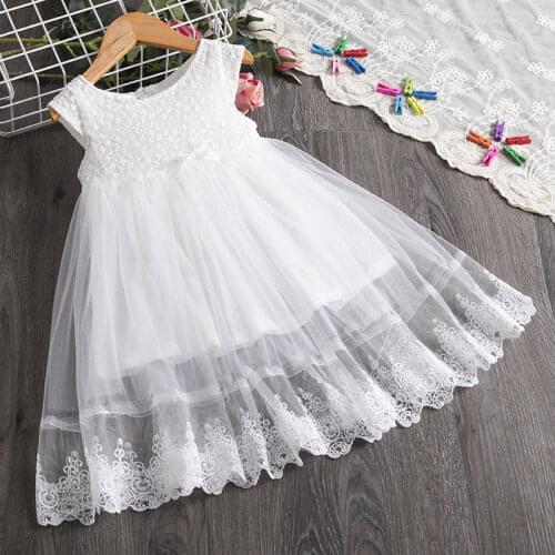 3-8 Years Girls Dress 2021 New Summer Girls Clothes Lace Floral Princess Dress Children Summer Clothes Baby Girls Dress