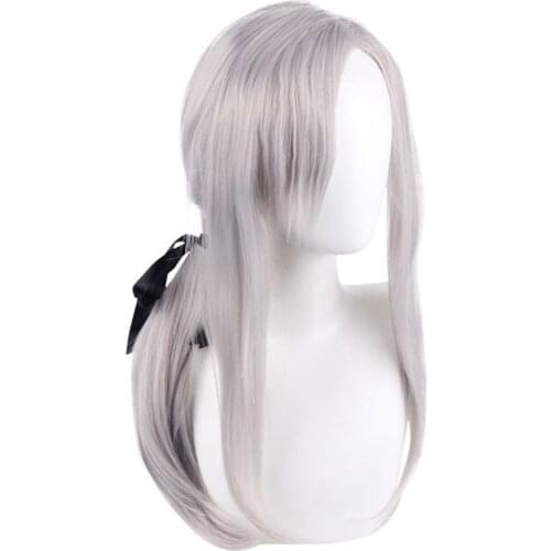 Owari no Seraph of The End Ferid Bathory 80cm Long Pale Pinkish Grey Heat Resistant Cosplay Costume Wig