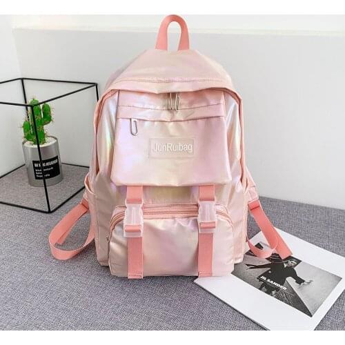 ABQP Laser School Girl Backpack Multiple Pockets Large Backpack Women Travel Working Womens Laptop Backpack