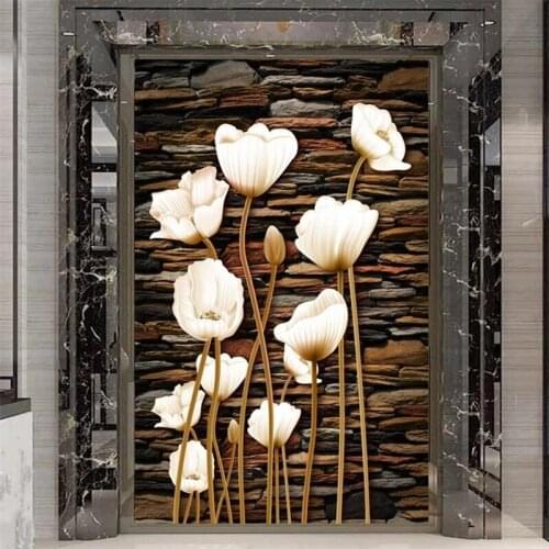 Custom Self Adhesive Wallpaper 3D Retro Yu Mei Man Stone Passed Aisle Hall TV Mural Background Wall Paintings papel de parede