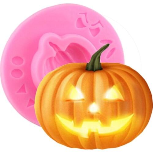 Halloween Pumpkin Head Silicone Molds Candy Chocolate Fondant Mold Sugarcraft Cake Decorating Tools Candle Polymer Clay Moulds