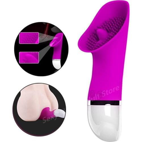 Silicone Oral Tongue Vibrator For Women 30 Speed Nipple Sucker Clit Pussy Pump Massage Stimulator Dildo Vibrating Oral Sex Toys