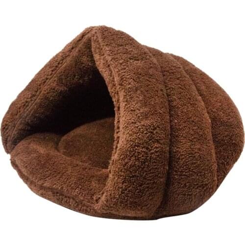 Warm Soft Fleece Winter Pet Dog Bed 2 Size Small Dog Cat Sleeping Bag Puppy Cave Bed Small Large Cat Nest Pet House Pet Bed