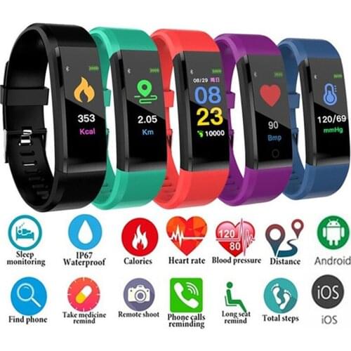 ID115HR PLUS Smart Bracelet Sports Wristband With Heart Rate Monitor Fitness Tracker Band Watch for Xiaomi Phone pk id115plus