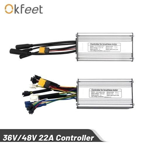 Okfeet KT Controller Electric Bicycle 36V 48V 22 25A Waterproof Sinewave Kunteng Controller Light Function for Ebike Conversion