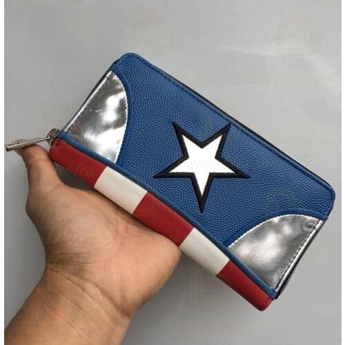 Anime Superhero Captain Cartoon Wallets PU Leather Bifold Wallet Cash Purse Card Holder Wallet