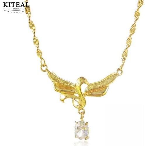 KITEAL exo 24K GP gold Color Perfume women necklaces pendants angel bead necklace accessories