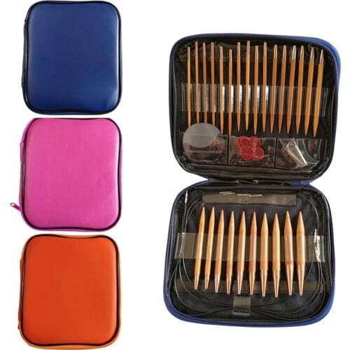 13 Sizes Extended Ring Needles Circular Bamboo Crochet Hook Stainless Sweater Needle DIY Knitting Sewing Tools Kit