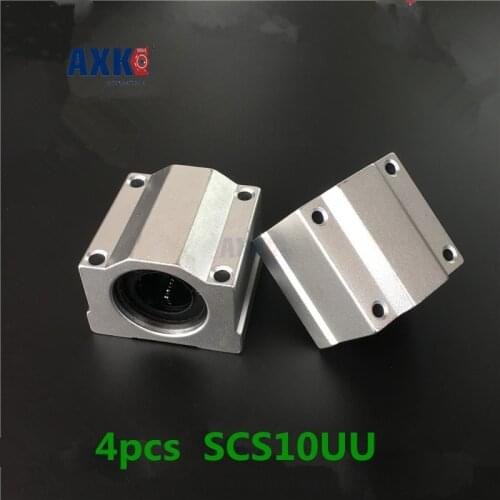 2021 Axk Free Shipping 4pcs Sc10uu Scs10uu Linear Motion Ball Bearings Slide Block Bushing For 10mm Shaft Guide Rail Cnc Parts