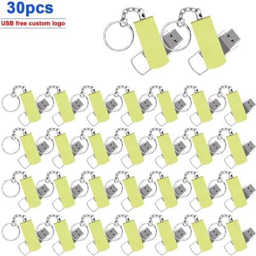 30pcs free logo metal Pen Drive 128GB USB Flash Drive 64GB 32GB 16GB 8GB USB Flash Memory USB Stick 4gb u disk storage devices
