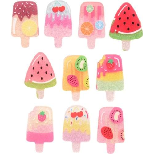 40PCS Acrylic Popsicle Mini Summer Hair Accessories for Girls Hairclip Hairband Barrette Center Accessory Boutique Supplies