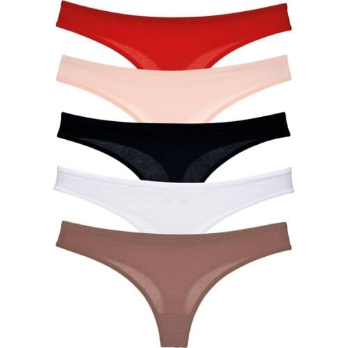 LOOK FOR YOUR WONDERFUL NIGHTS WITH ITS STUNNINGELEGANT LINGERIE Womens Mixed Dark Colors Classic Thong 5-Pack FREE SHIPPING