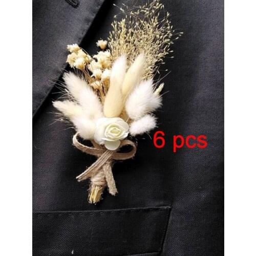 6 Pcs Of Natural Fresh Dried Preserved Flowers Gypsophila Paniculata Needle Corsage Boutonniere groom