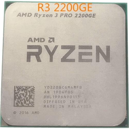 AMD Ryzen 3 2200GE R3 2200GE 3,2 GHz Quad-Core Quad-Hilo de procesador de CPU AM4