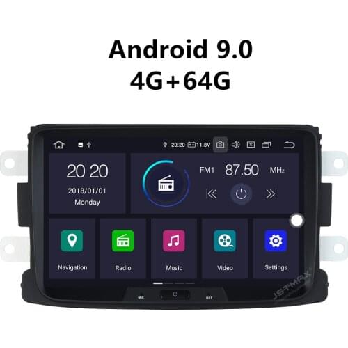 JSTMAX IPS 8'' Android 9.0 Car Radio GPS plsyer for Renault Duster Dacia Sandero Duster Captur Lada Xray 2 Logan