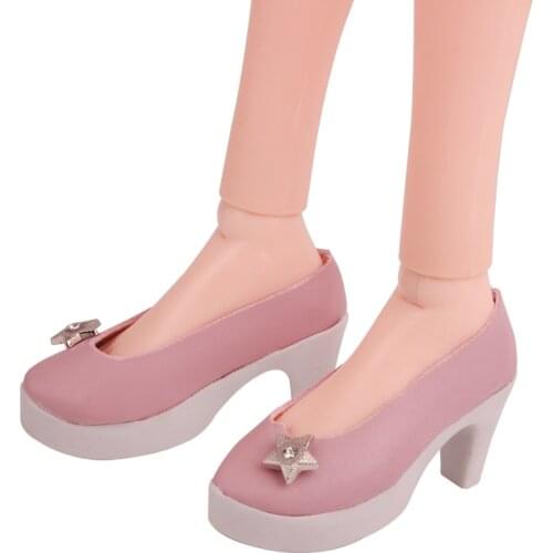 BJD 60 Cm Dolls Shoes Star Pink Heels 1/3 Girl 75 Cm Doll 7.5 Cm Princess Dress Shoes Toys Accessories b7-25