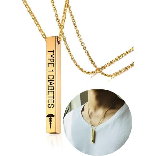 Four Sides Engraving Personalized Square Bar Custom Name Necklace Stainless Steel Pendant Necklace Women/Men Gift