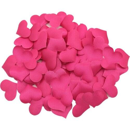 Chicinlife 100Pcs Mini 2.0cm Fabric Heart Shaped Wedding Bridal Shower Confetti Table Party Decoration Valentines Day Supplies