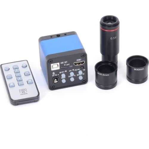 16MP HDMI 1080P USB Digital Industry Microscope Camera with 0.5X C-mount Eyepiece Lens 30mm 30.5mm Adapter for THT PCB Sordering